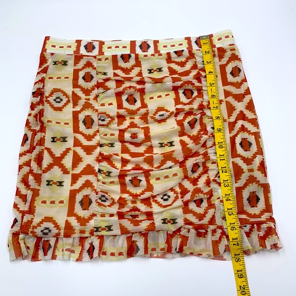 Free People Romi Ruched Mesh Skirt Size Large - Picture 11 of 13